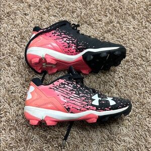 Under Armour Kids' Black and Pink cleats
